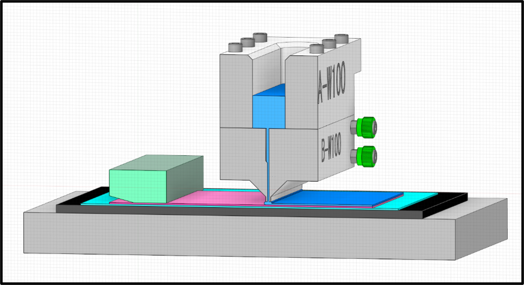 1層アプリケーター塗工+2層目ダイ塗工